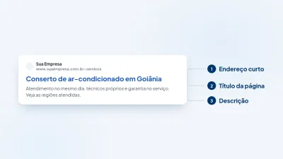 Resultado orgânico do Google com o endereço, o título e a descrição apontados