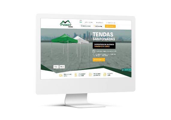 Site Premier Tendas - Agência MPrado
