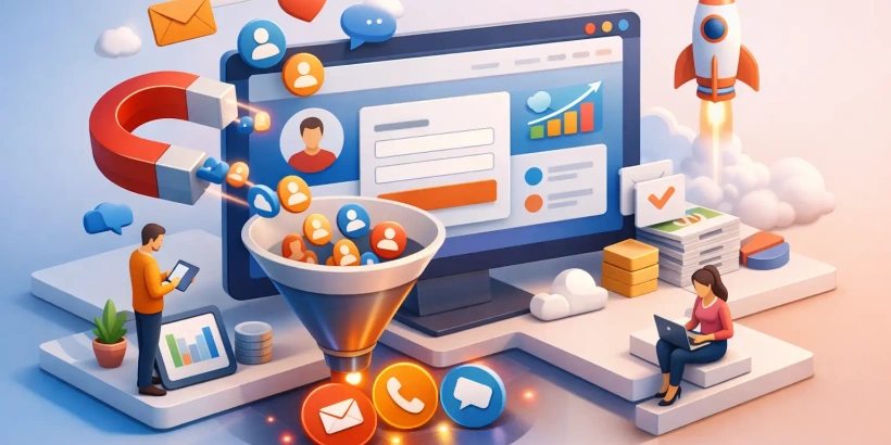 Site para captação de leads que gera contatos